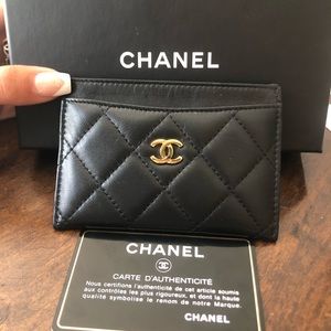 Brand new chanel cardholder! Black quilted leather